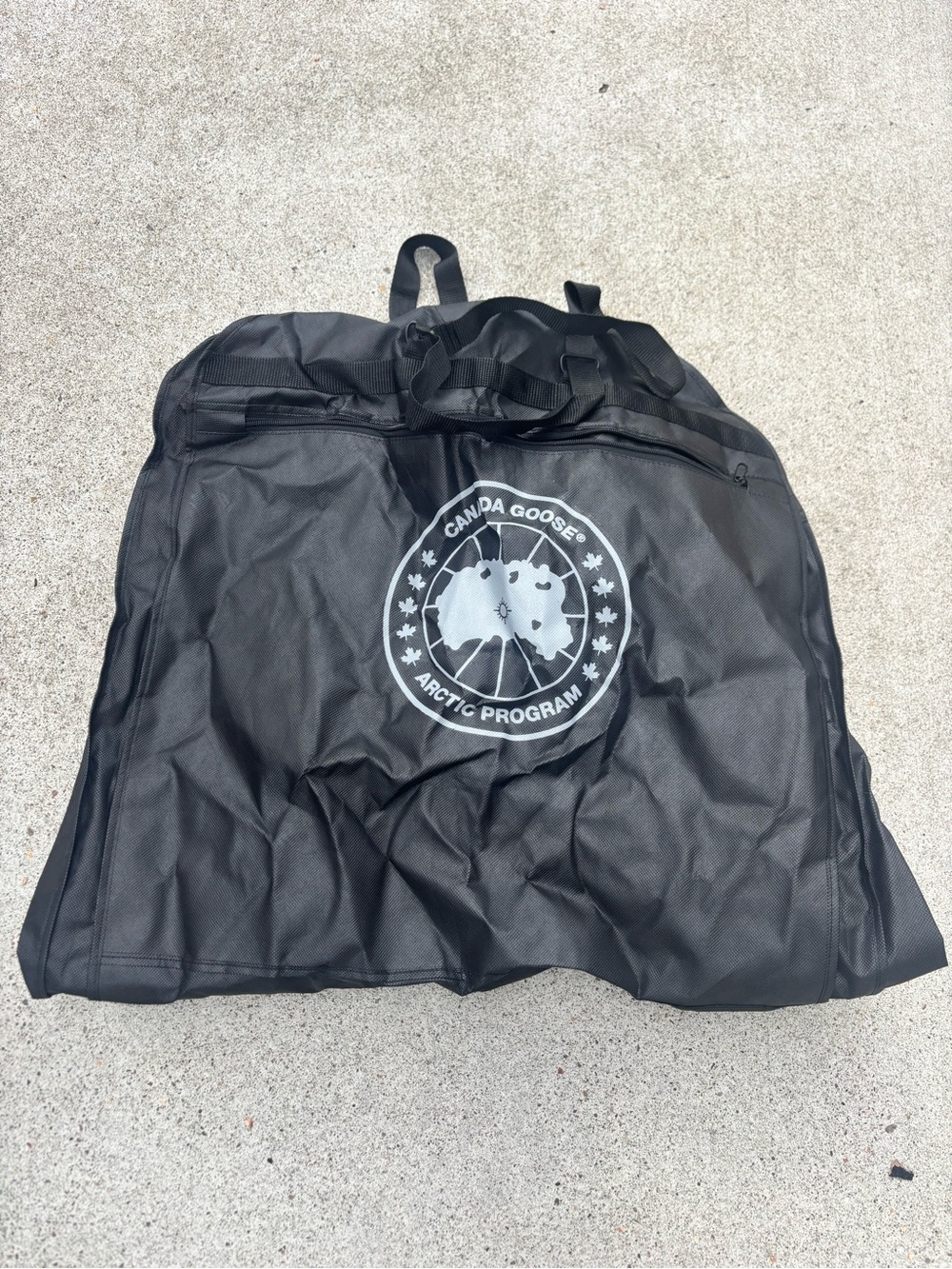 Canada Goose Black Travel Garment Bag with Arctic Program Emblem